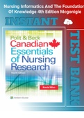 Complete|Polit & Beck Canadian Essentials of Nursing Research 4th Edition Woo Test Bank| All Chapters|