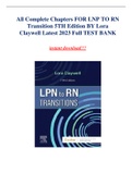 All Complete Chapters FOR LNP TO RN Transition 5TH Edition BY Lora Claywell Latest 2023 Full Test Bank