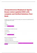 (Comprehensive) Biophysical Agents Exams Latest |updated 2023 with complete and Verified Solutions |Test Bank