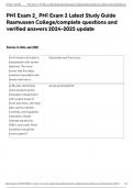 PN1 Exam 2&lowbar; PN1 Exam 2 Latest Study Guide Rasmussen College&sol;complete questions and verified answers 2024-2025 update