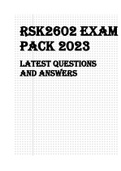 RSK2602 EXAM PACK 2023