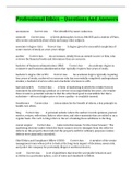 Professional Ethics &ndash; Questions And Answers