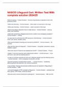 NASCO Lifeguard Cert&period; Written Test With complete solution 2024&sol;25