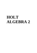 HOLT ALGEBRA 2
