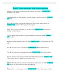 Traffic Laws questions with correct answers