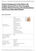 Clinical Management of the Patient with Multiple Sclerosis&sol;FCCA 274C Managing Multiple Patients&sol;Working with Interdisciplinary Teams Exam 2024&sol;2025 UPDATE