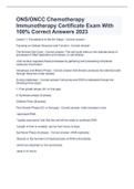 ONS&sol;ONCC Chemotherapy Immunotherapy Certificate Exam With 100&percnt; Correct Answers 2023