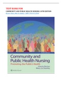 COMMUNITY AND PUBLIC HEALTH NURSING TEST BANK - ALL CHAPTERS 