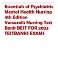 Essentials of Psychiatric 2023  Mental Health Nursing  4th Edition Varcarolis Nursing Test  Bank BEST FOR 2023  TESTBANKS EXAMS