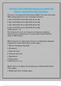 CRITICAL CARE NURSING &lpar;Respiratory&rpar;PRACTICE  EXAM 1 QUESTIONS AND ANSWERS&period; 
