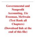Governmental and Nonprofit Accounting, 11e Freeman, McSwain (Test Bank)