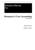 Horngren's Cost Accounting, A Managerial Emphasis, 17e Srikant Datar, Madhav  Rajan (Solution Manual)