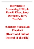 Intermediate Accounting IFRS, 4e Donald Kieso, Jerry Weygandt, Terry Warfield (Solution Manual