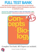 Test Bank For Concepts of Biology 1st Edition By  Samantha Fowler &comma;Rebecca Roush 9781938168116 Chapter 1-21 Complete Guide 