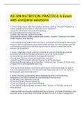 ATI RN NUTRITION PRACTICE A Exam with complete solutions
