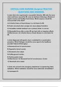 CRITICAL CARE NURSING &lpar;Surgery&rpar; PRACTICE  QUESTIONS AND ANSWERS&period; 