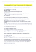 Community Health Exam 2 Questions &lpar;A&plus; Graded answers&rpar;