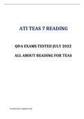 ATI TEAS 7 Reading Actual Test 2023-2024