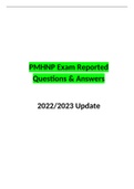 PMHNP Exam Reported Questions & Answers 2023 Update Complete Solution 