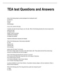 TEA test Questions and Answers