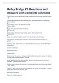 Bailey Bridge PE Questions and Answers with complete solutions - Latest 2023&sol;2024