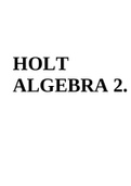 HOLT ALGEBRA 2