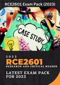 RCE2601: Research and Critical Reason Latest Exam Pack for 2023 (Questions and Answers to Portfolios) 