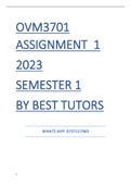 OVM3701 Assignment 1 2023 Semester 1 SOLUTIONS&comma;