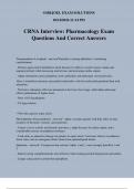 CRNA Interview&colon; Pharmacology Exam Questions And Correct Answers