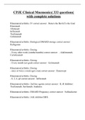 CPJE Clinical Mnemonics| 333 questions| with complete solutions