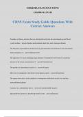 CBNS Exam Study Guide Questions With Correct Answers