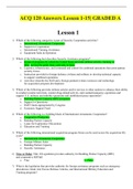 ACQ 120 Answers Lesson 1-15| GRADED A
