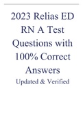 2023 Relias ED RN A Test Questions with 100% Correct Answers Updated & Verified