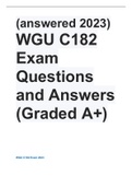  &lpar;answered 2023&rpar; WGU C182 Exam Questions and Answers &lpar;Graded A&plus;&rpar;