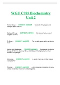 WGU C785 Biochemistry Unit 2   Amino Group -     CORRECT ANSWER       Consists of hydrogen and nitrogen atoms &lpar;NH3&plus;&rpar;    Carboxyl Group -     CORRECT ANSWER       Consists of carbons and oxygens &lpar;COO-&rpar;    R Group -     CORRECT ANSWER       The variable gro
