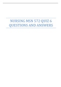 NURSING MSN 572 QUIZ 6 QUESTIONS AND ANSWERS