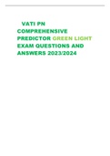 VATI PN  COMPREHENSIVE  PREDICTOR GREEN LIGHT  EXAM QUESTIONS AND  ANSWERS 2023&sol;2024