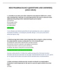 HESI PHARMACOLOGY &lpar;QUESTIONS AND ANSWERS&rpar; &lpar;2023-2024&rpar;