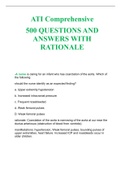 ATI Comprehensive 500 QUESTIONS AND ANSWERS WITH RATIONALE 2023/2024