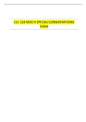 CLC 222 MOD 6 SPECIAL CONSIDERATIONS EXAM
