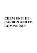 CHEM UNIT III - CARBON AND ITS COMPOUNDS