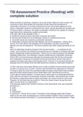 TSI Assessment Practice &lpar;Reading&rpar; with complete solution