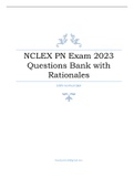 NCLEX PN Exam 2023 | Actual Questions & Answers Bank with Rationales 100% Verified Q&A