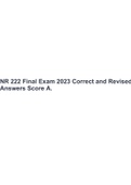 NR222: Exam 2 Study Guide, NR 222 Health And Wellness Exam 1 | Test Preparation | Newest 2022, NR 222 Health And Wellness Exam 2 Review Version 2023 With Revised Questions and Correct Answers, NR 222 Final Exam Test Bank (NEW) 2023 Full Revised Correct An