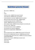 Nutrition proctor Exam 