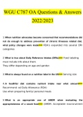 WGU C787 Nutrition STUDY BUNDLE PACK SOLUTION &lpar;Questions and Answers &rpar;&lpar;2022&sol;2023&rpar; &lpar;Verified Answers&rpar;