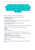 FLORIDA CIVIC LITERACY TEST QUESTIONS AND ANSWERS ACTUAL ONLINE EXAM UPDATE QUESTIONS AND ANSWERS GRADE BOOSTING MATERIAL