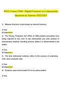WGU Course C840 - Digital Forensics in Cybersecurityv questions and answers (2022/2023) (verified answers)