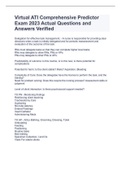 Virtual ATI Comprehensive Predictor Exam 2023 Actual Questions and Answers Verified