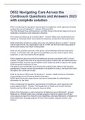 D052 Navigating Care Across the Continuum Questions and Answers 2023 with complete solution